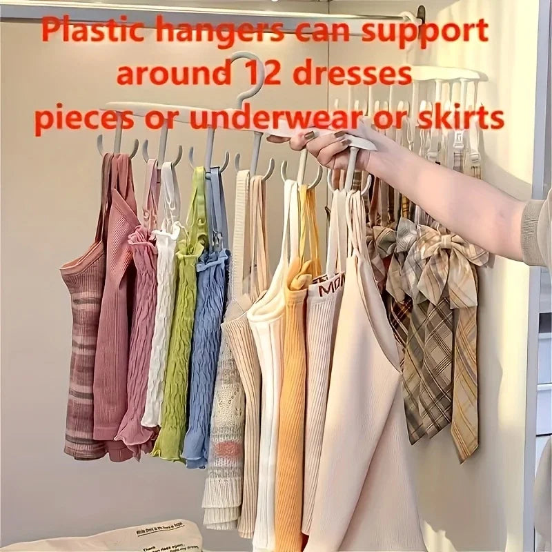 12-Hook Rotating Closet Hanger — Space-Saving Organizer for Ties, Belts, Underwear & Skirts