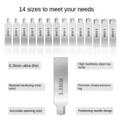 MS108 Flat Bottom Hole Drilling Craft Tool Set with Handle – Etched Sheet Knife for DIY Military Model Building