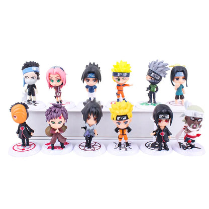 6 Pcs Naruto Mini Figures – Sasuke, Gaara, Uchiha Madara 7-8cm Collectible Figurines with Base