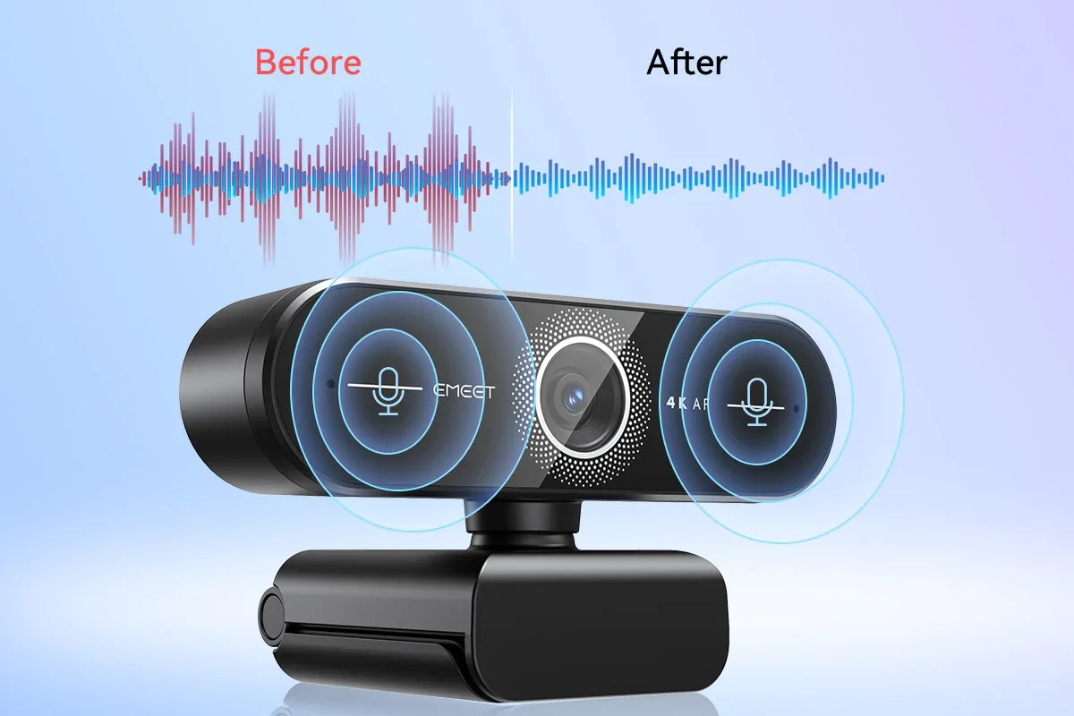 EMEET C60E Webcam | 4K/2K/1440P/1080P USB Autofocus Camera for Video Calls & Conferences