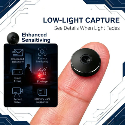 Mini HD WiFi Security Camera - Wireless Portable Monitor with IR Night Vision & Remote Viewing