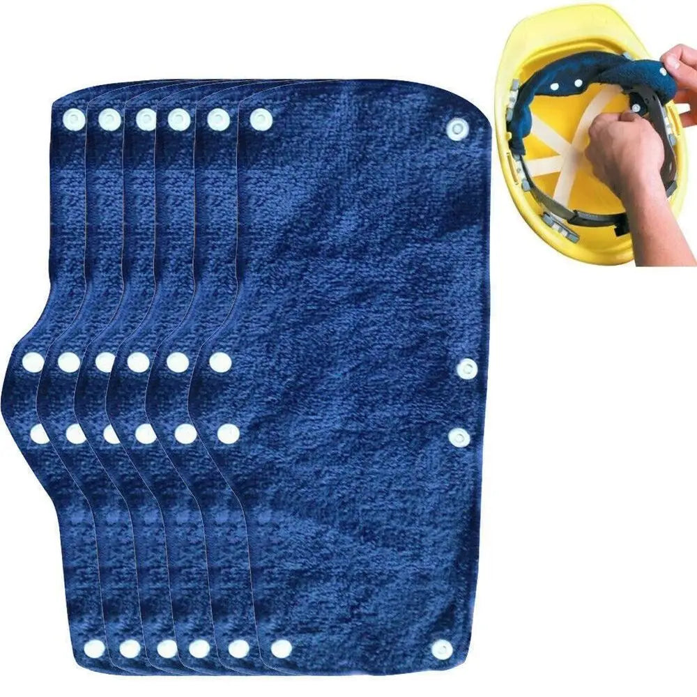 6PCS Outdoor Safety Helmet Lining Pads – Soft Snap-On Sweat Bands for Hard Hats | Summer Workplace Accessories