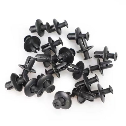 5/100pcs 8mm Plastic Rivets – Black Car Bumper & Fender Fastener Clips for Toyota, Kia, Nissan, Yamaha