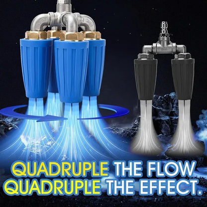 4-in-1 Turbo Pressure Washer Nozzle - 360° Rotating Nozzle with 1/4" Quick Connector, 2.5 Orifice & 4000 PSI