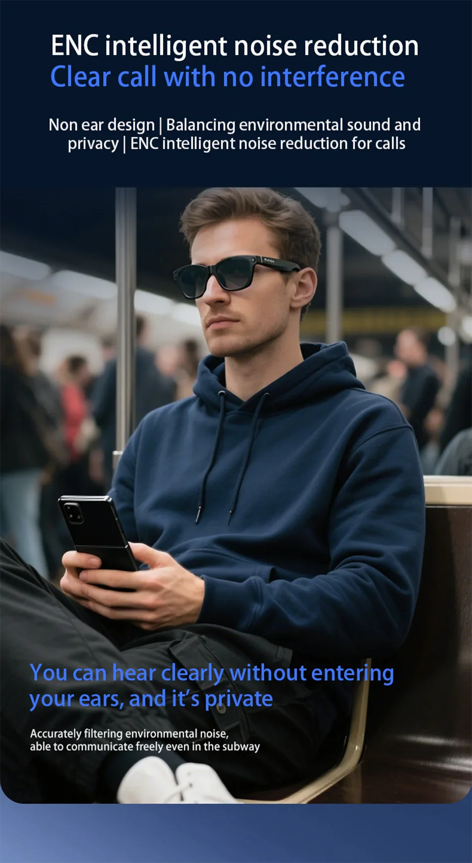 Blackview BV100 AI Smart Shooting Glasses – 2K HD 800W Camera with Bluetooth & Voice Assistant