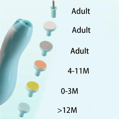 Baby Electric Nail Trimmer - Multifunctional Fingernail Cutter and Polisher Tool for Infant Manicure Care