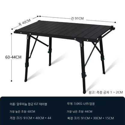 Lohascamping Folding IGT Table – Lightweight Portable Roll Table with Adjustable Legs for BBQ, Desktop Burner & Backpacking