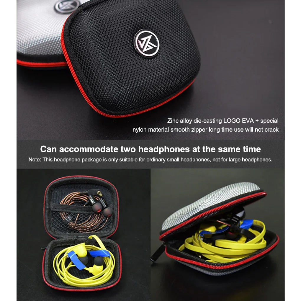 KZ Earphone Case – Portable EVA Zipper Headset Storage Box with Logo, Square Compression Organizer for Headphones