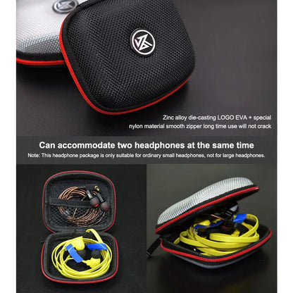KZ Earphone Case – Portable EVA Zipper Headset Storage Box with Logo, Square Compression Organizer for Headphones