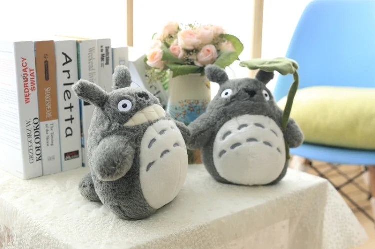 Cartoon Laugh Heartily Totoro Plush Toy — Stuffed Anime Movie Totoro, Lotus Leaf Pillow Plushie, Japanese-Style Doll Gift