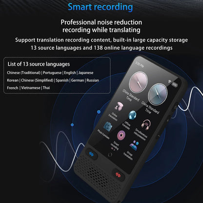 Portable S85 Language Translator Device – 138 Languages, Voice & Video Recording, Offline Translation Support
