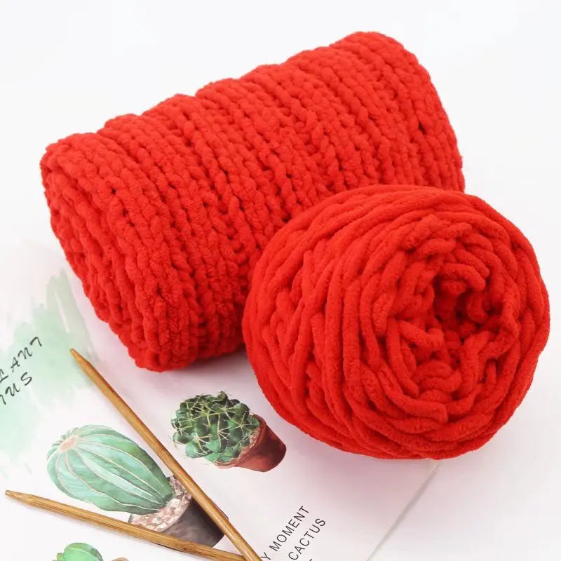 QJH Chunky Blanket Knitting Yarn | Luxury Thick Polyester Yarn for Throw Blankets & Pillows | Jumbo Weaving Crochet Craft | 100g/1Ball