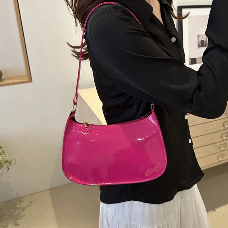 Retro Solid Color PU Leather Shoulder Bag – Fashion Women's Handbag, Casual Designer Hobo Underarm Bag