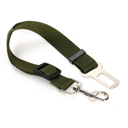 Adjustable Dog Car Seat Belt Harness – Nylon Reflective Elastic Safety Strap with Cushioning for Pet Travel