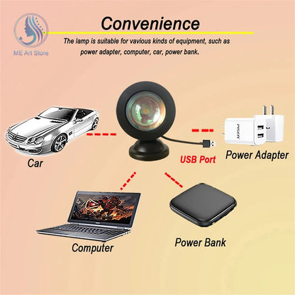 New Sunset Light with Earbuds & Remote Control – 16 Colors, Customizable Version