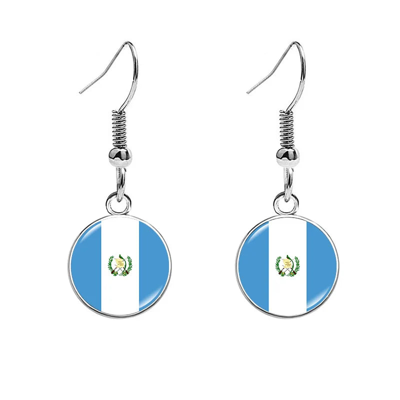South & North America Flag Earrings - Patriotic Country Pride Drop Dangle Jewelry Gifts for Women