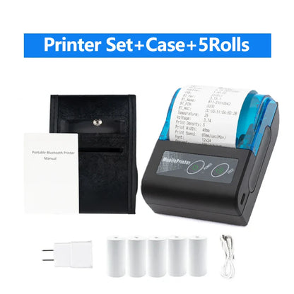 58mm Portable Thermal Receipt Printer – Mini Wireless Bluetooth Ticket & Bill Printer for Android, iOS & Windows