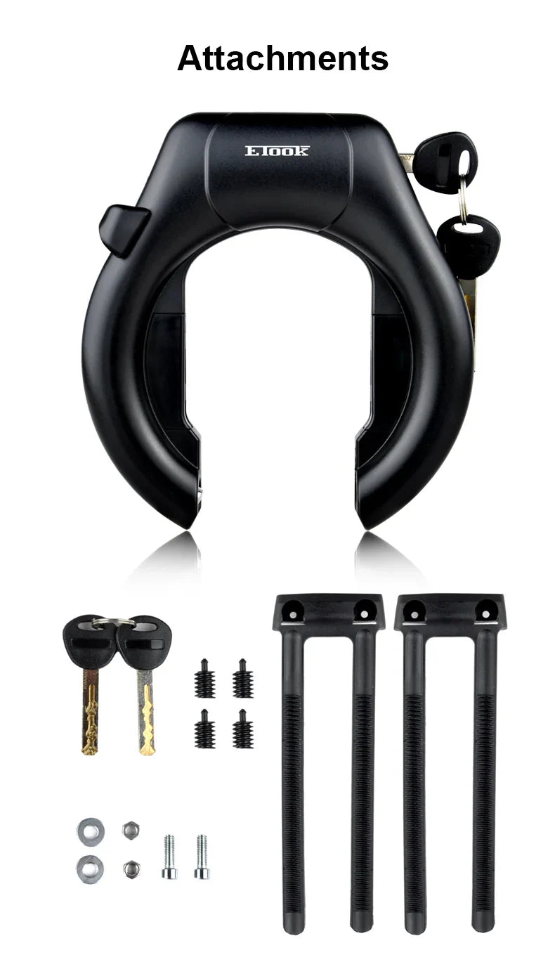 ETOOK Bike Horseshoe Lock - Anti-Theft Hardened Steel Pipe, Portable High Safety Road & Mountain Bicycle Lock