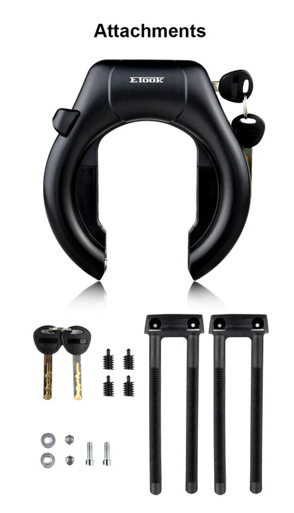 ETOOK Bike Horseshoe Lock - Anti-Theft Hardened Steel Pipe, Portable High Safety Road & Mountain Bicycle Lock