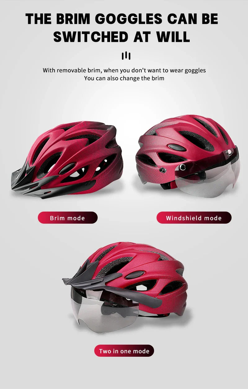 Adult Bike Helmet with LED Tail Light – Lightweight & Breathable Cycling Helmet (58-62cm), Colorful Bicycle Accessory