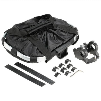 Bicycle Front Basket & Pet Carrier — 2-in-1 Detachable MTB Handlebar Bag, Small Dog Pouch, Foldable Cycling Baggage, 5KG Load