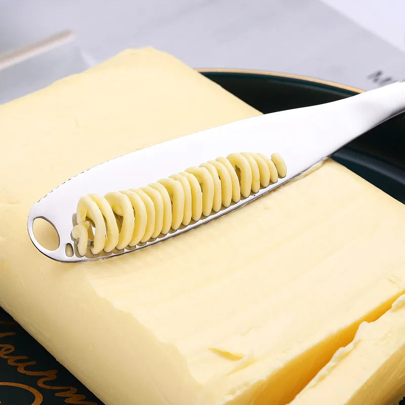 Stainless Steel Butter Knife with Holes: Versatile Cheese & Dessert Cutter - Multi-Purpose Kitchen Tool for Toast, Jam, and Cream