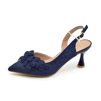 Women's Luxury Diamond Shoe & Bag Set - Italian Style High Heels & Matching Pumps