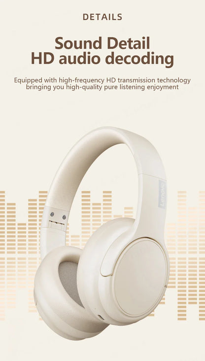 Original Lenovo TH20 Wireless Bluetooth 5.3 Headphones - Dual Mode, Foldable Sport Headset, Music & Gaming Earphones