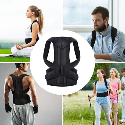 Adjustable Back & Shoulder Posture Corrector Belt — Clavicle & Spine Support Brace for Upper & Lower Back Pain Relief and Body Reshaping