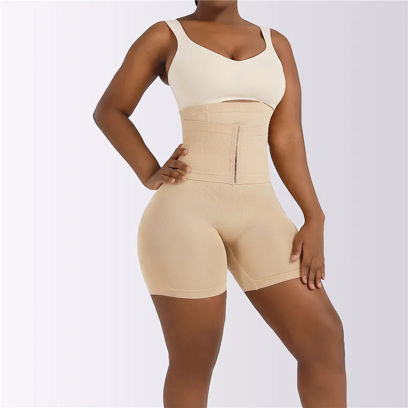 Women’s High Waist Firm Tummy Control Shapewear – Hook Body Shaper Shorts with Butt Lifter Slimming Fajas