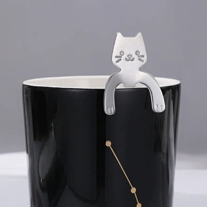 Stainless Steel Coffee Spoon – Cute Cat Shape Teaspoon for Dessert, Snack, Ice Cream, Mini Spoons, Tableware Kitchen Tools