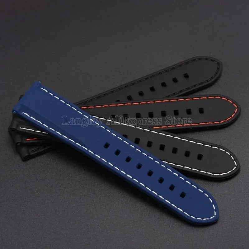 Rubber Watch Band 18/20/22/24mm — Quick Release Silicone Bracelet for Seiko, Men & Women, Sport Waterproof with Butterfly Buckle
