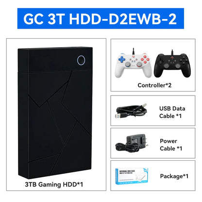 3TB Portable Gaming HDD – 17,300+ AAA/3D/Retro Games for PS4/PS3/PS2/Switch/Wii with LaunchBox/Retrobat/Playnite