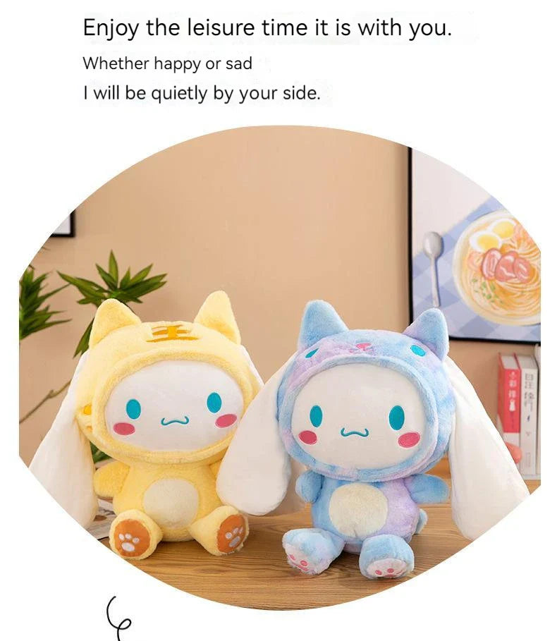 Kawaii Sanrio Cinnamoroll Plushie Toy – Heart Shaped Soft Stuffed Doll, Cute Japanese Cartoon Toy for Children's Birthday Gift