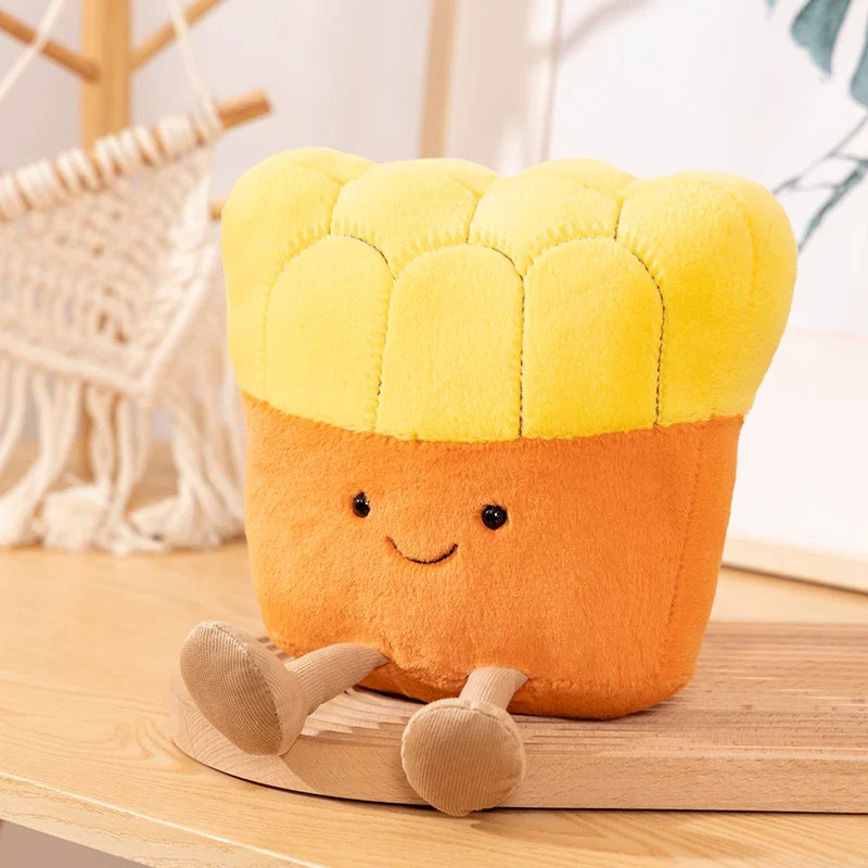 New Cartoon Egg Stuffed Toy – Breakfast Bread & Toast Plush Doll, Fun Pillow for Baby Comfort & Xmas Gifts