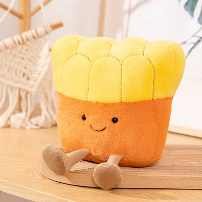 New Cartoon Egg Stuffed Toy – Breakfast Bread & Toast Plush Doll, Fun Pillow for Baby Comfort & Xmas Gifts