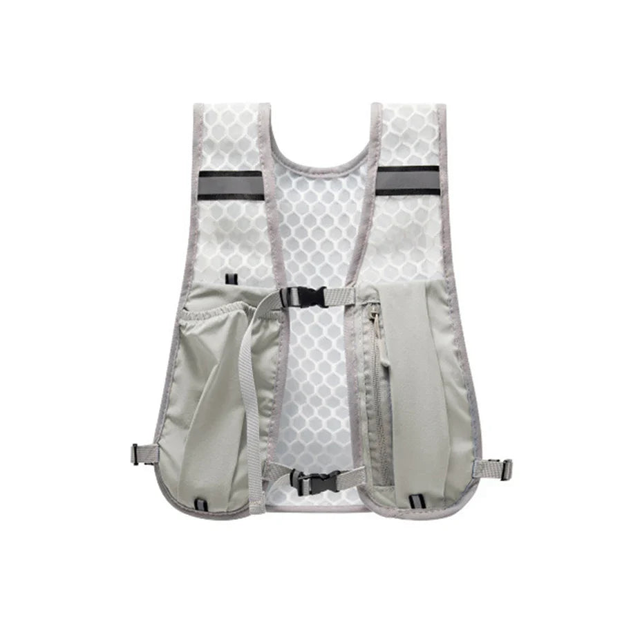 Lightweight Reflective Running & Biking Vest – Hydration Pack with Water Bottle Holder & Phone Storage Chest Bag