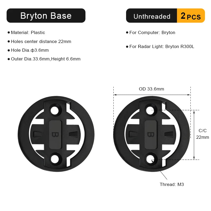 Bike Computer Mount Adapter Base — Replacement Bracket for Garmin, Bryton, Wahoo, Magene Bicycle Computers