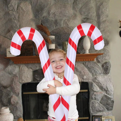 Inflatable Christmas Candy Cane Stick Decoration – Outdoor Xmas Yard Decor 2024–2025 Holiday Home Christmas Party Ornament