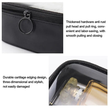 Women’s Solid Color Makeup Bag – Mesh Transparent Zipper Cosmetic Pouch, Portable Mini Wash Storage for Travel