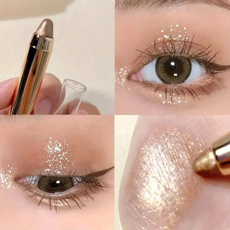 Double-Sided Eyeshadow Stick – Highlighter & Brightening Pen with Pearly Glitter & Matte Finish
