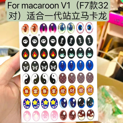 17cm Labubu V1/V2 Custom Eye Stickers Eyelash Vinyl Doll Makeup DIY Tools Accessories