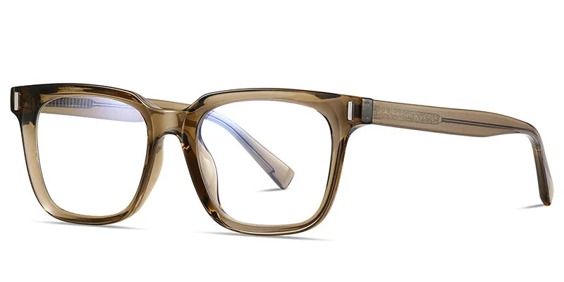 Kachawoo TR90 Anti-Blue Light Glasses – Unisex Square Frame, Transparent Grey, Korean Style Eyewear