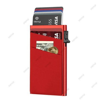 Anti-Theft RFID Aluminum Card Holder – Minimalist Smart Wallet Metal Case for Card Protection
