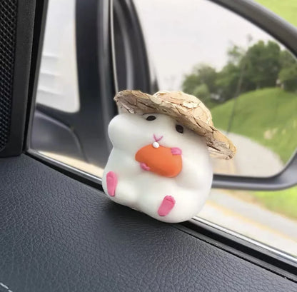 Cute Hamster Car Console Doll – Fun Car Interior Pendant & Cool Dashboard Decoration Accessory