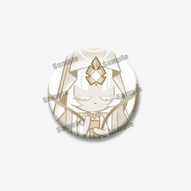 Cookie Run Kingdom Meringue & Jellyfish Enamel Badge – Round Brooch for Backpack, Jewelry Pin & Party Gift