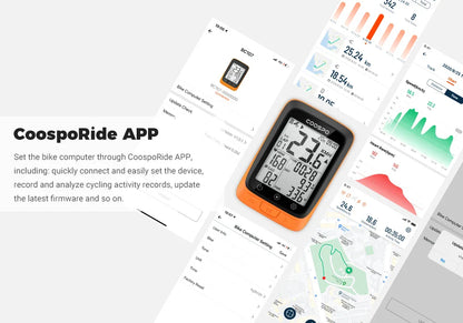 Coospo BC107 GPS Bike Computer — 2.4" Wireless Odometer & Speedometer, Bluetooth 5.0, ANT+, Waterproof