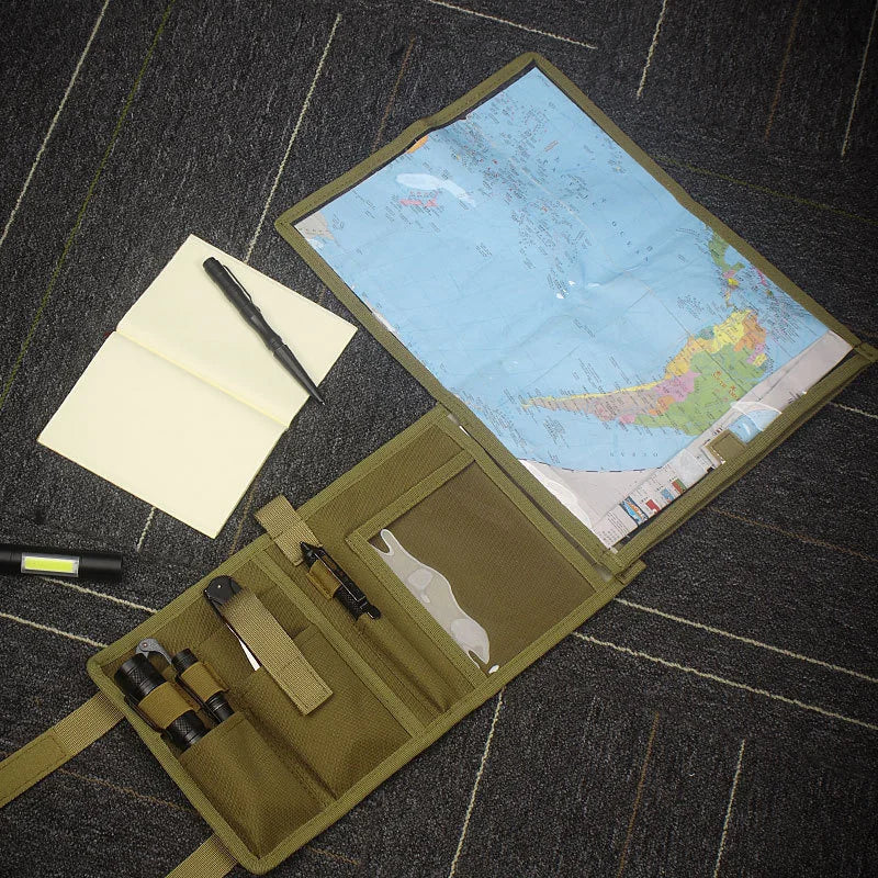 Tactical Map Storage Bag – Foldable Sundries Pouch, EDC Utility Tool Pocket with Hook & Loop, Outdoor Hiking, Camping, Hunting Accessories