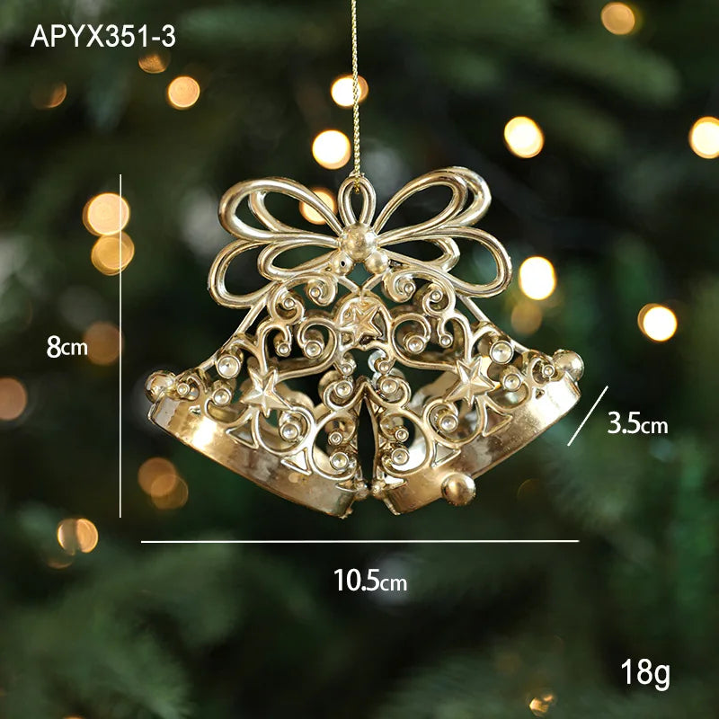 Christmas Tree Ornaments – Gold Plastic Balls with Butterfly, Dragonfly, Angel & Snowflake Decorations
