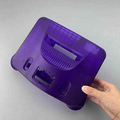 2-Pack Transparent Orange & Purple N64 Replacement Housing Shell – Translucent Case for Nintendo N64 Console